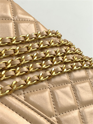 Cha.nel Mini Shopping Bag Kelly Bag Shiny Aged Calfskin Gold-Tone Metal Beige AS4416