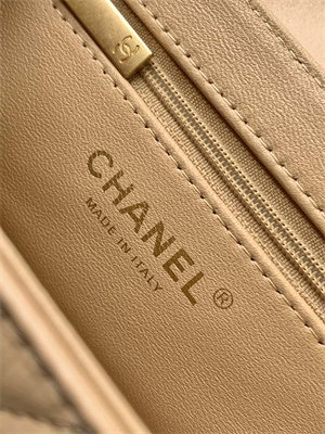 Cha.nel Mini Shopping Bag Kelly Bag Shiny Aged Calfskin Gold-Tone Metal Beige AS4416