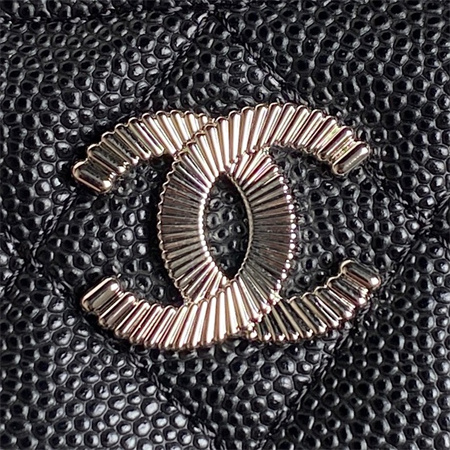 Chanel Vanity with chain Grained Calfskin & Silver-Tone Metal Black AP4414