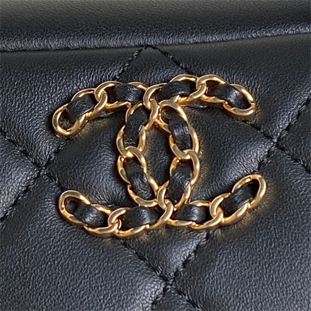 Chanel Top Handle Bag with chain Lambskin & Gold-Tone Metal Black AS5300