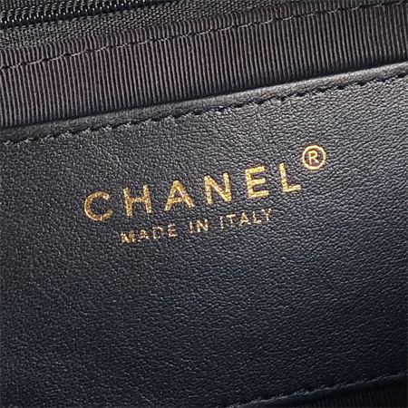 Chanel Top Handle Bag with chain Lambskin & Gold-Tone Metal Black AS5300