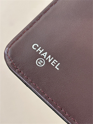Chanel Snap Wallet Lambskin Silver Tone Metal Black A48667