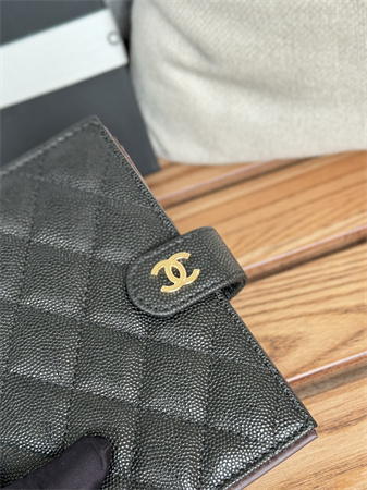 Chanel Passport Holder In Grained Calfskin Gold Tone Metal Black AP3658