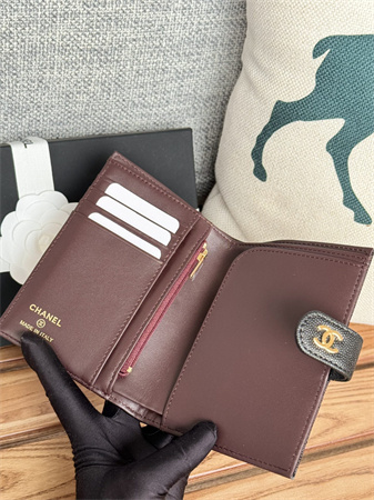 Chanel Passport Holder In Grained Calfskin Gold Tone Metal Black AP3658