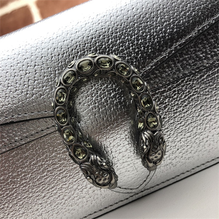 Gu.cci Dionysus Super Mini Bag Silver Leather 476432