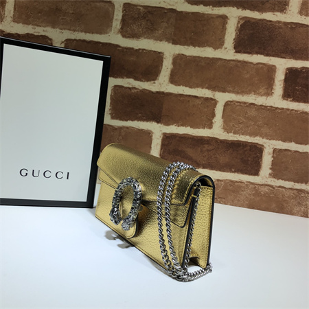 Gu.cci Dionysus Super Mini Bag Gold Leather 476432