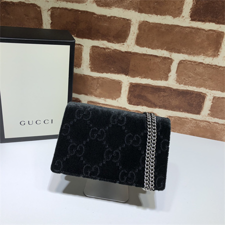 Gu.cci Dionysus Super Mini Bag Black Velvet & Leather 476432