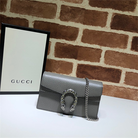 Gu.cci Dionysus Super Mini Bag Grey Leather 476432