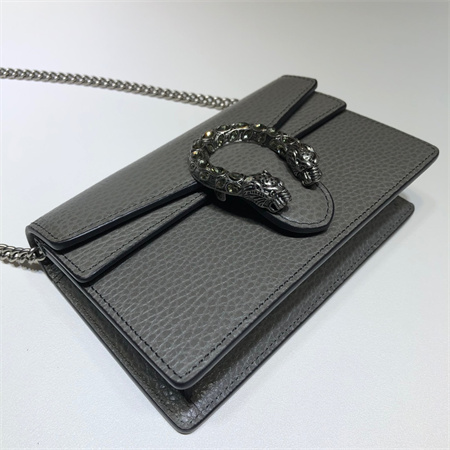 Gu.cci Dionysus Super Mini Bag Grey Leather 476432