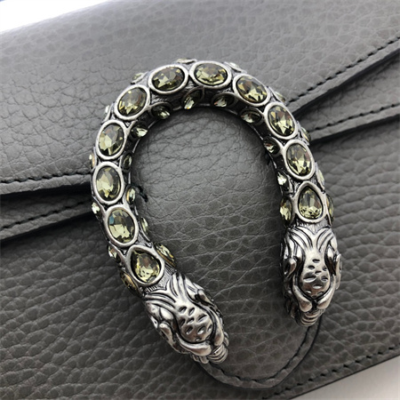 Gu.cci Dionysus Super Mini Bag Grey Leather 476432