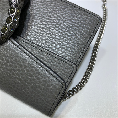 Gu.cci Dionysus Super Mini Bag Grey Leather 476432