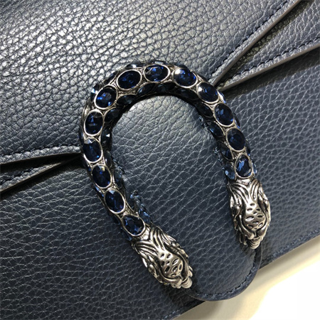 Gu.cci Dionysus small shoulder bag Navy Leather 400249