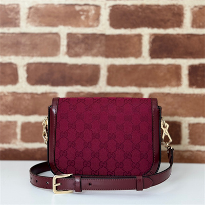 Gu.cci Horsebit 1955 Mini Bag GG Canvas Burgundy 658574
