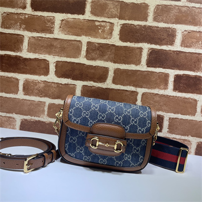 Gu.cci Horsebit 1955 Mini Bag Denim Blue 658574