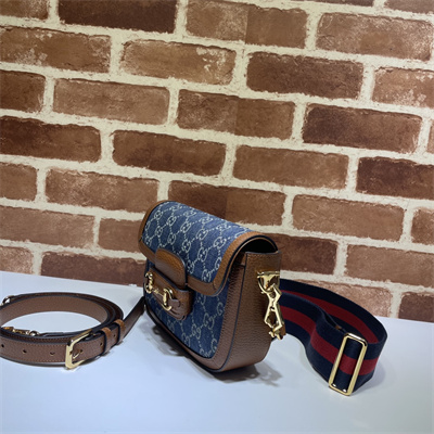 Gu.cci Horsebit 1955 Mini Bag Denim Blue 658574