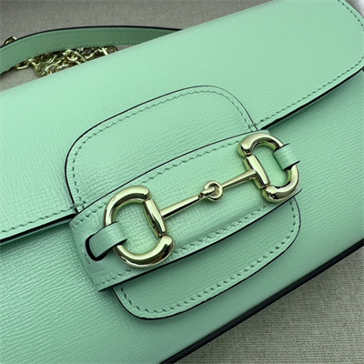 Gu.cci Horsebit 1955 Small Shoulder Bag Green Leather 735178