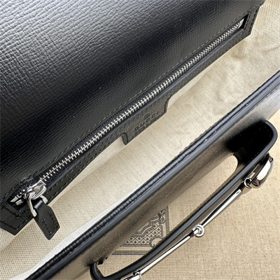 Gu.cci Horsebit 1955 Small Shoulder Bag Black Leather 764155
