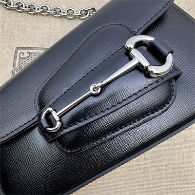 Gu.cci Horsebit 1955 Mini Shoulder Bag Black Leather 774209