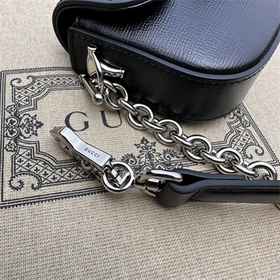 Gu.cci Horsebit 1955 Mini Shoulder Bag Black Leather 774209