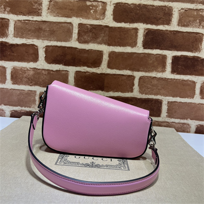 Gu.cci Horsebit 1955 Mini Shoulder Bag Pink Leather 774209