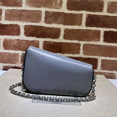 Gu.cci Horsebit 1955 Mini Shoulder Bag Grey Leather 774209