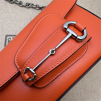 Gu.cci Horsebit 1955 Mini Shoulder Bag Orange Leather 774209
