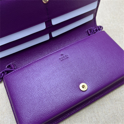 Gu.cci Horsebit 1955 Wallet With Chain Purple Leather 621892