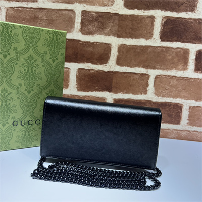 Gu.cci Horsebit 1955 Wallet With Chain Black Leather 621892
