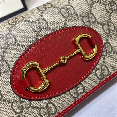Gu.cci Horsebit 1955 Wallet With Chain GG Supreme Canvas 621892