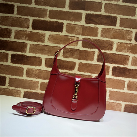 Gu.cci Jackie 1961 Small Shoulder Bag Burgundy Smooth Leather 636709