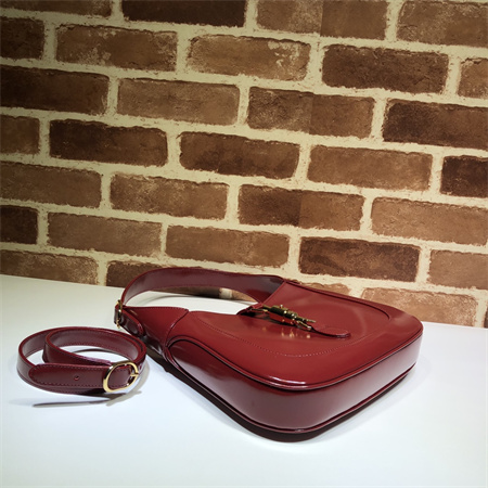 Gu.cci Jackie 1961 Small Shoulder Bag Burgundy Smooth Leather 636709