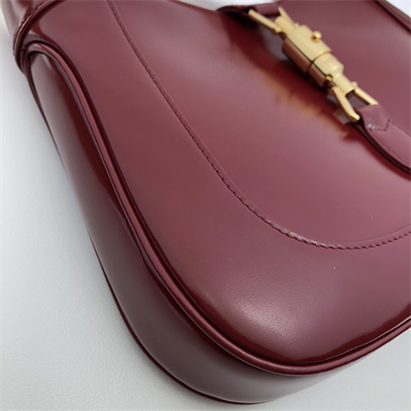 Gu.cci Jackie 1961 Small Shoulder Bag Burgundy Smooth Leather 636709