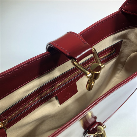 Gu.cci Jackie 1961 Small Shoulder Bag Burgundy Smooth Leather 636709