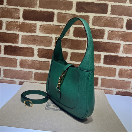 Gu.cci Jackie 1961 Small Shoulder Bag Green Grained Leather 636709