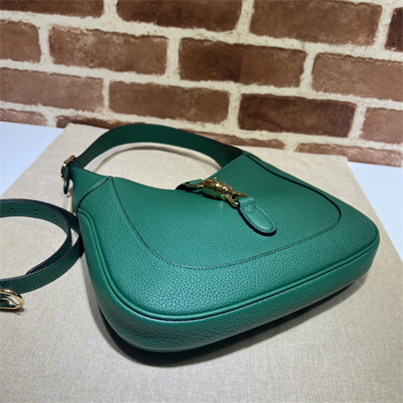 Gu.cci Jackie 1961 Small Shoulder Bag Green Grained Leather 636709