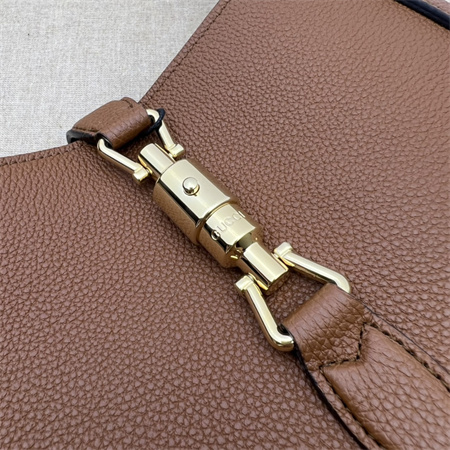 Gu.cci Jackie 1961 Small Shoulder Bag Brown Grained Leather 636709