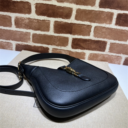 Gu.cci Jackie 1961 Small Shoulder Bag Black Grained Leather 636709