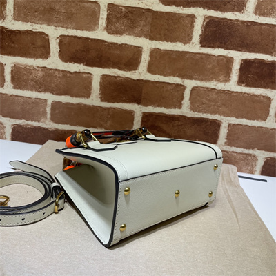 Gu.cci Diana Mini Tote Bag White Leather 655661