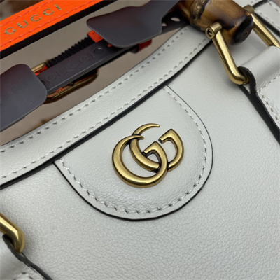 Gu.cci Diana Mini Tote Bag White Leather 655661