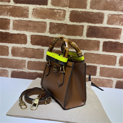 Gu.cci Diana Mini Tote Bag Brown Leather 655661