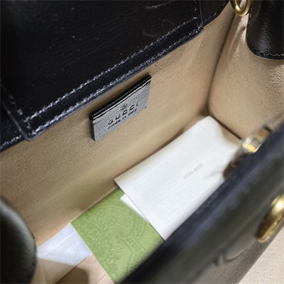 Gu.cci Diana Mini Tote Bag Black Leather 655661