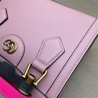 Gu.cci Diana Mini Tote Bag Pink Leather 655661