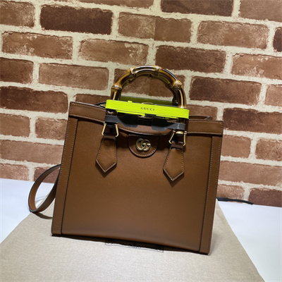 Gu.cci Diana Small Tote Bag Brown Leather 660195