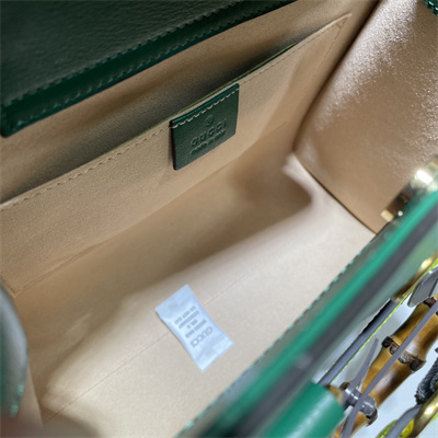 Gu.cci Diana Small Tote Bag Green Leather 660195