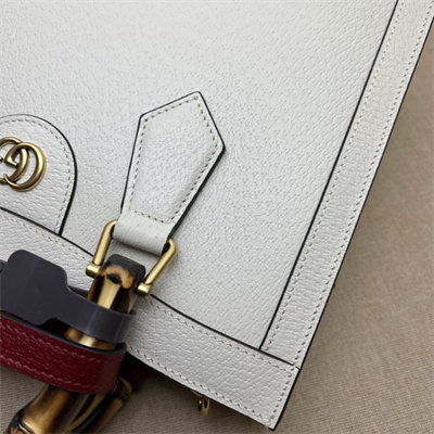 Gu.cci Diana Small Tote Bag White Canvas 2 Straps 702721