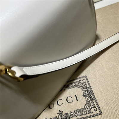 Gu.cci Bamboo 1947 Small Top Handel Bag White Leather 675797