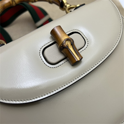 Gu.cci Bamboo 1947 Small Top Handel Bag Oatmeal Leather 675797