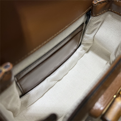 Gu.cci Bamboo 1947 Mini Top Handle Bag Brown Leather 686864