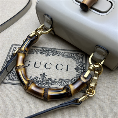 Gu.cci Bamboo 1947 Mini Top Handle Bag Oatmeal Leather 686864