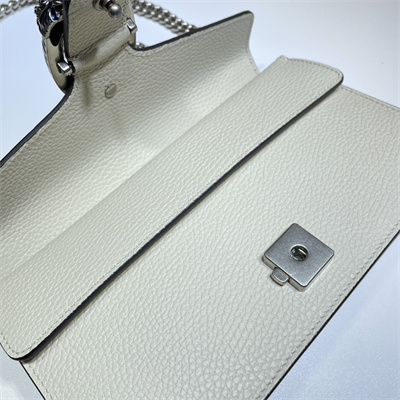 Gu.cci Dionysus Small Rectangular Bag White Leather 499623